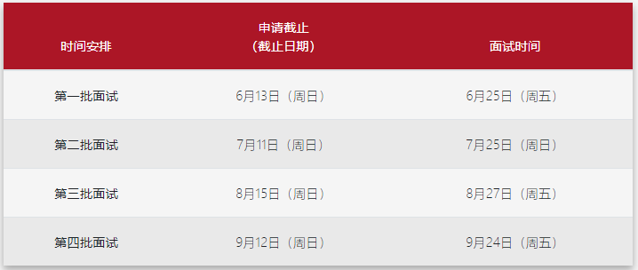 面试安排 面试安排