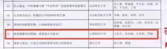 山东财经大学MBA导师撰写的两篇案例入选第十二届“全国百篇优秀管理案例”